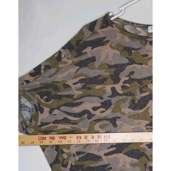 Michael Stars Top Womens Small Soft Brushed Camouflage Short Dolman Sleeve - Picture 5 of 7